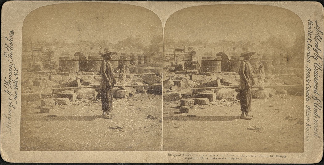 Bridge at Tina Jeros – span repaired by American Engineers – Philippine Islands.